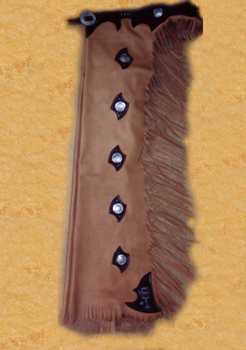 reining chaps with silver basket stamp conchos